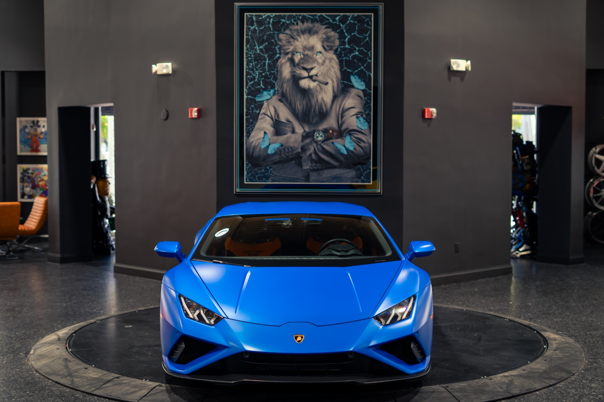 Used 2020 Lamborghini Huracan EVO Blu Aegeus Matte Paint w/ Orange